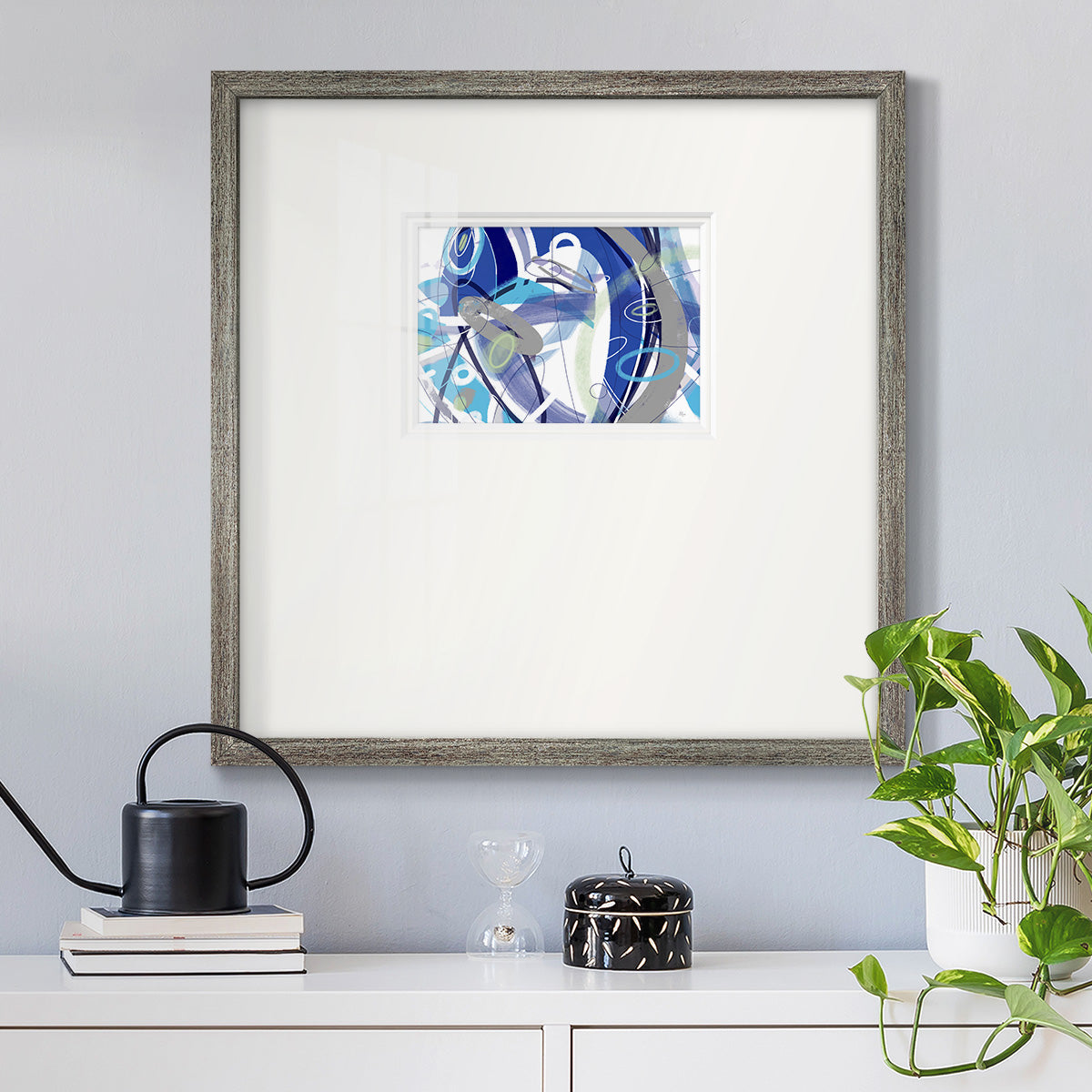 Blue Flow Premium Framed Print Double Matboard