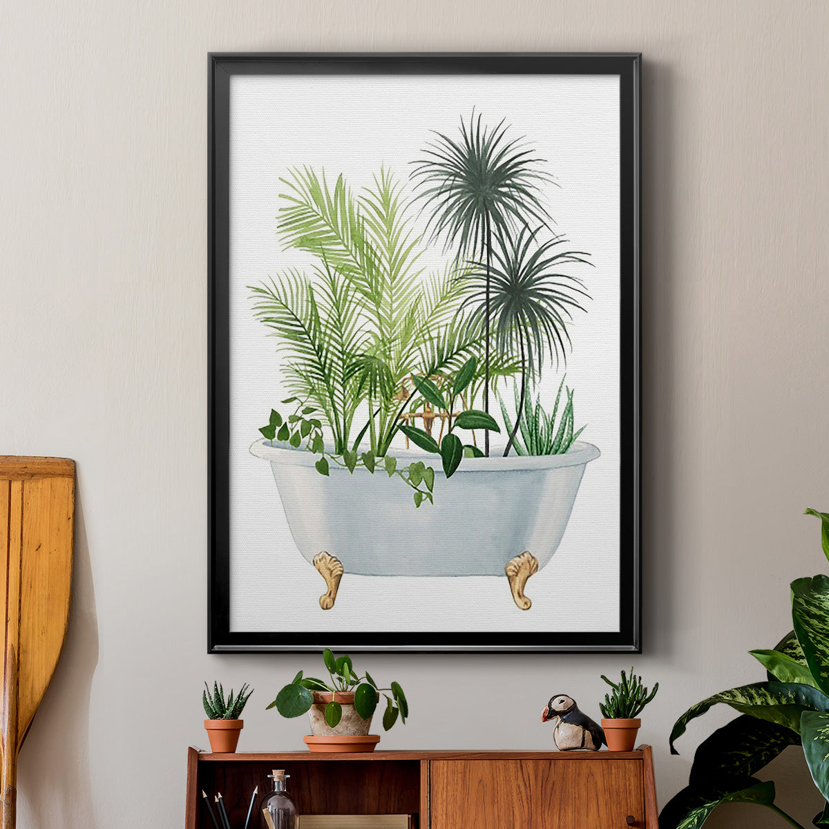 Plant Bath II - Modern Framed Canvas Print