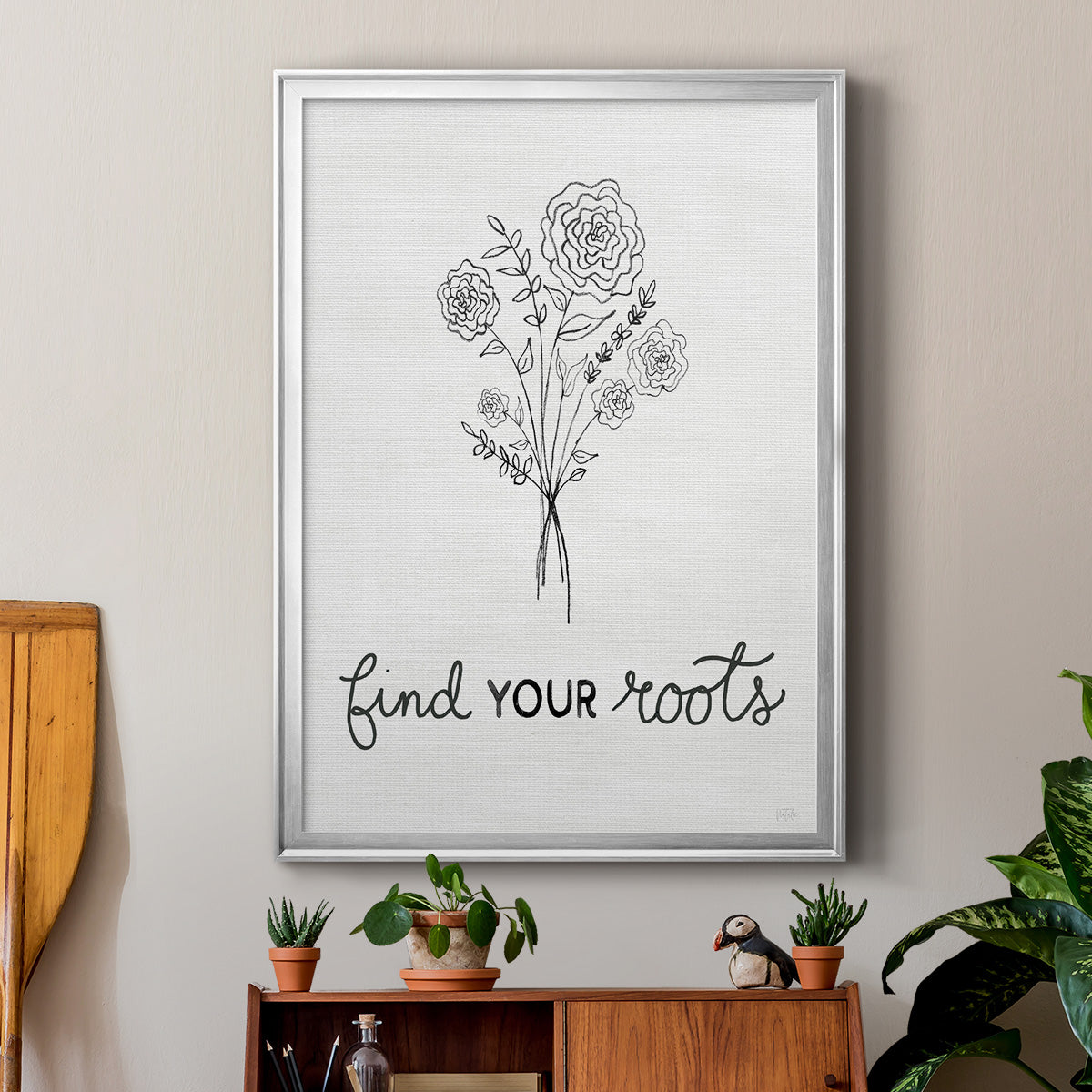 Find Your Roots Sketch - Modern Framed Canvas Print