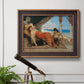 Orientalist portrait scene by Jean-Joseph Benjamin-Constant in an ornate bronzed mahogany wood frame displayed in a light-toned interior setting.
