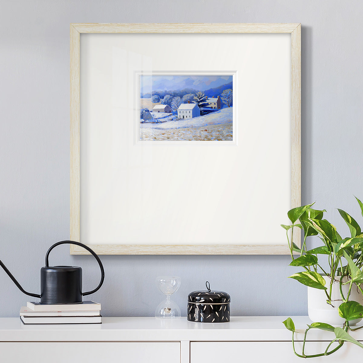 Snow Barn vI Premium Framed Print Double Matboard