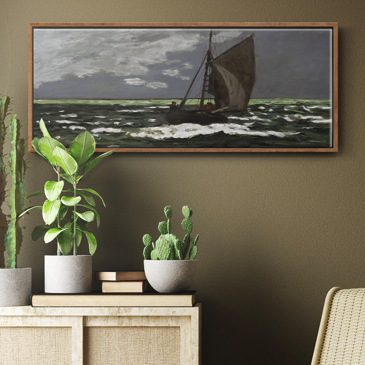 Stormy Seascape, 1867 - Floater Framed Canvas Print