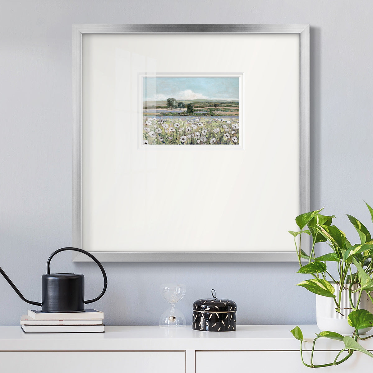 Vintage Poppy Valley Premium Framed Print Double Matboard