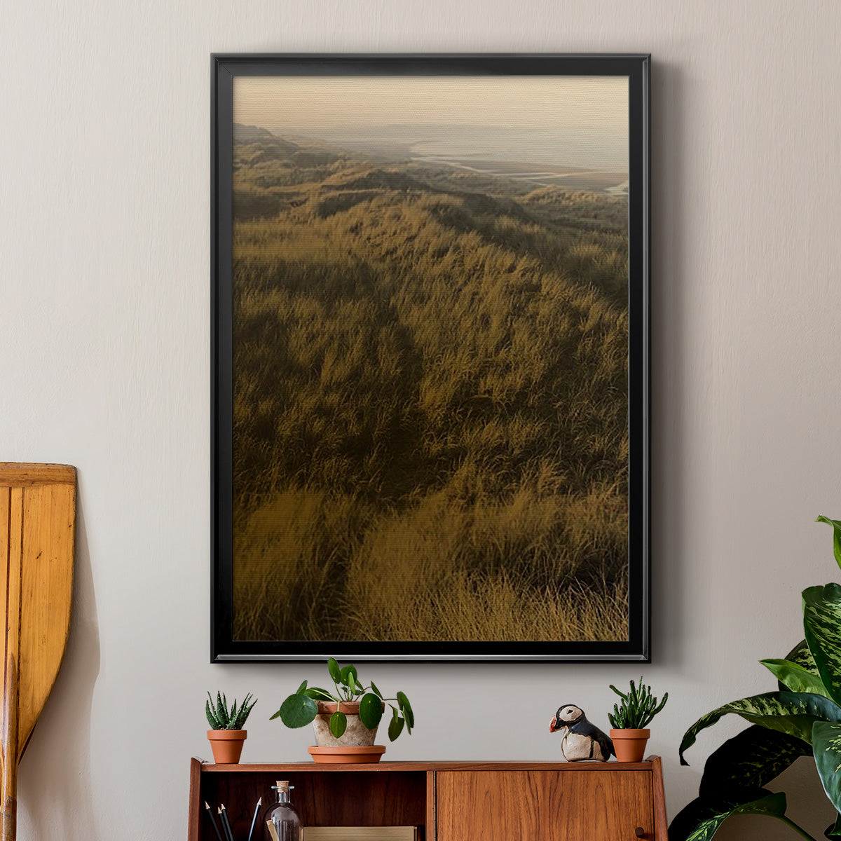 Golden Fog II - Modern Framed Canvas Print