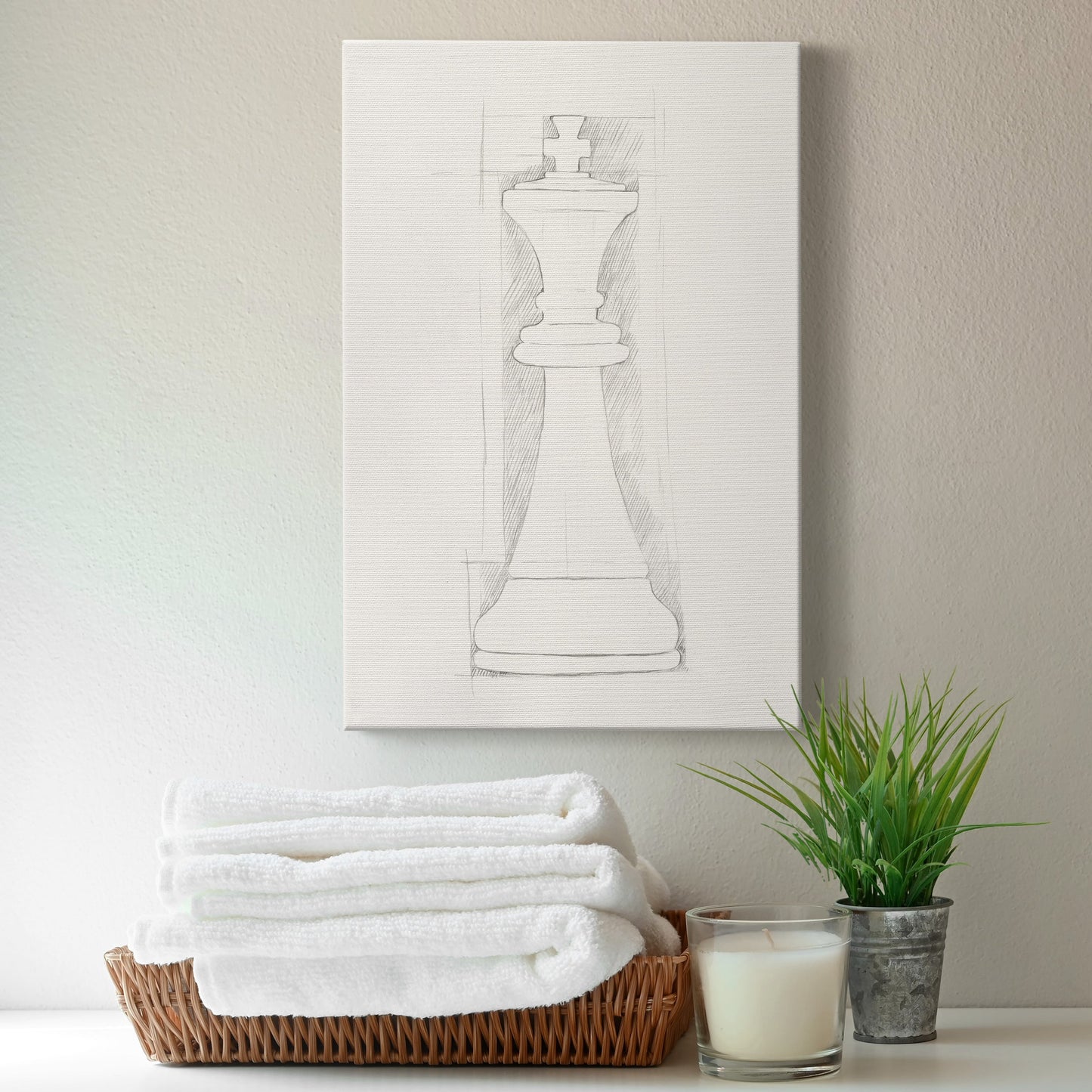 Chess Set Sketch II Premium Gallery Wrapped Canvas - Ready to Hang