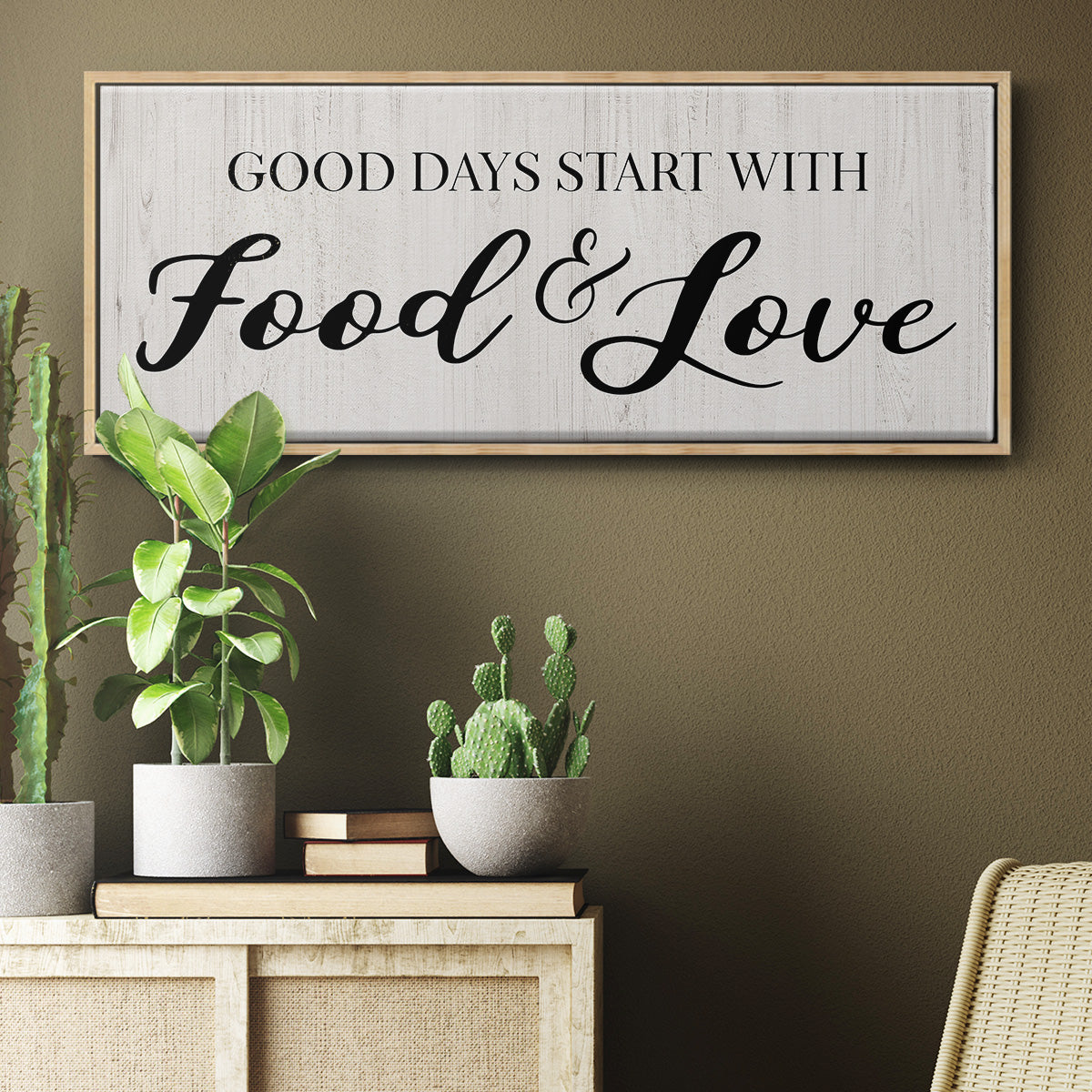 Food and Love - Floater Framed Canvas Print