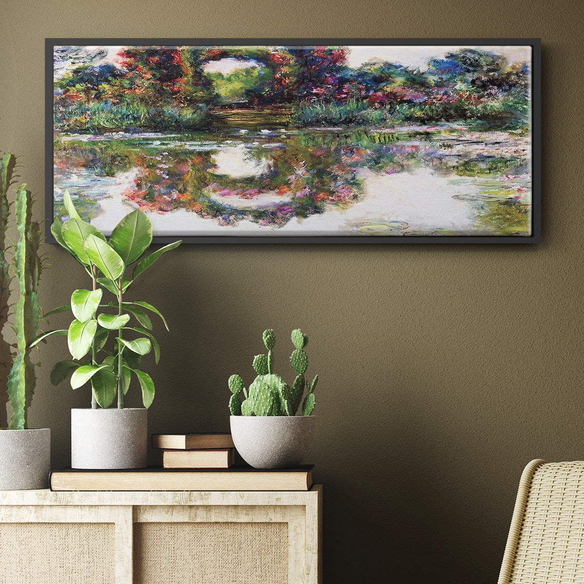 Rose Flowered Arches at Giverny, 1913 - Floater Framed Canvas Print