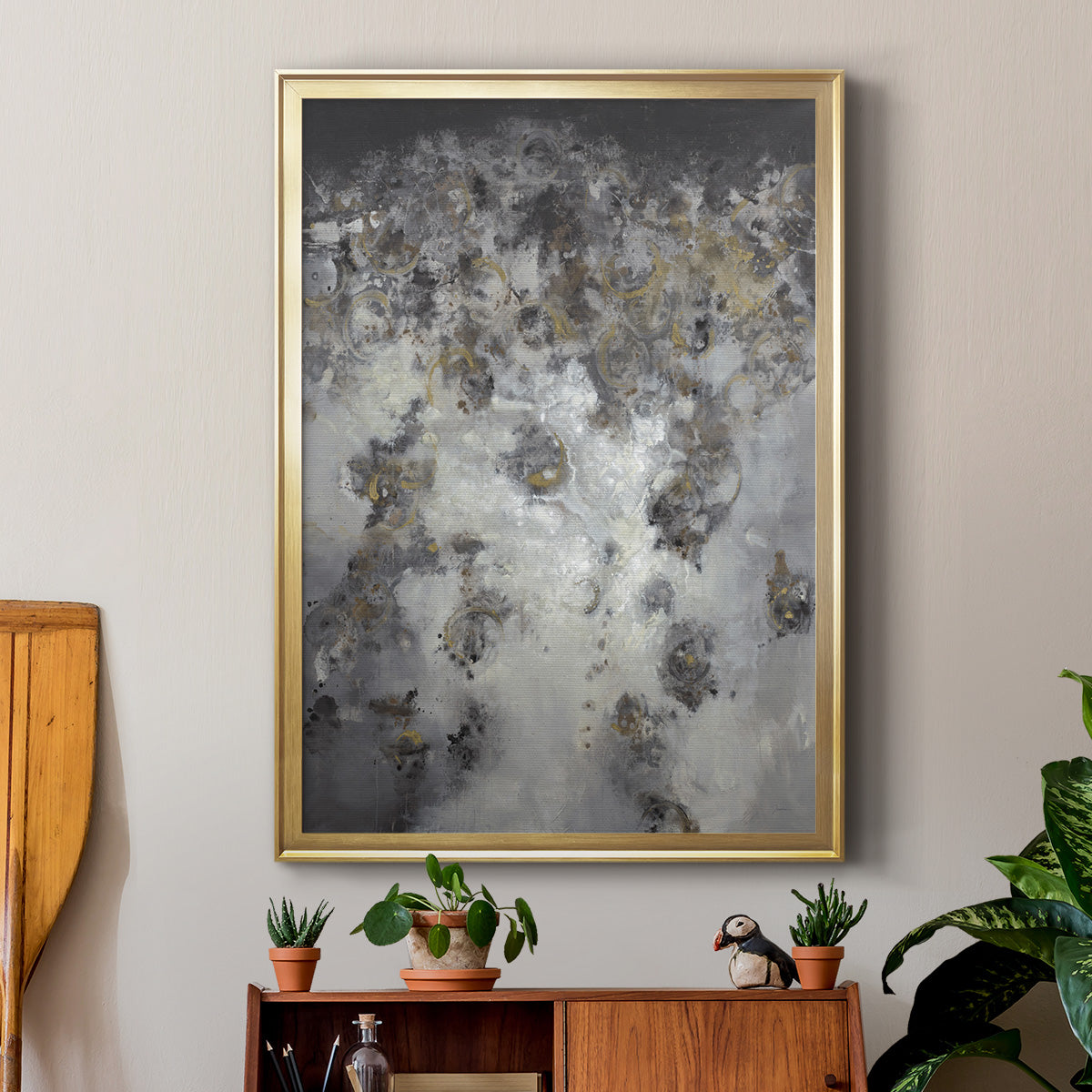 Meteor Showers - Modern Framed Canvas Print