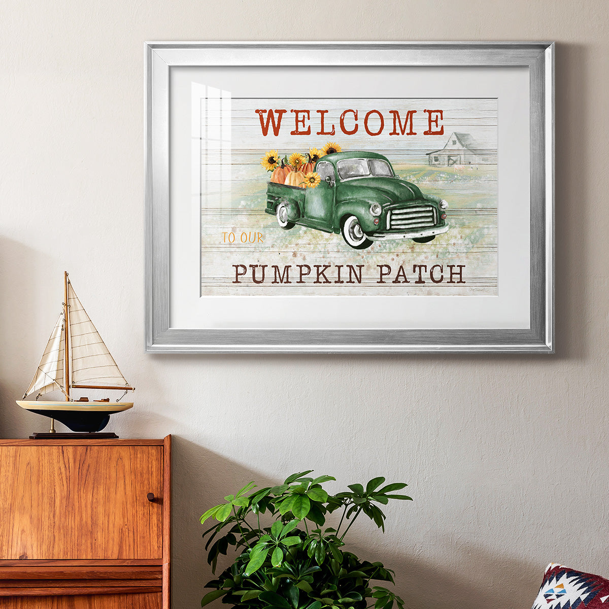 Pumpkin Patch - Modern Framed Art Print