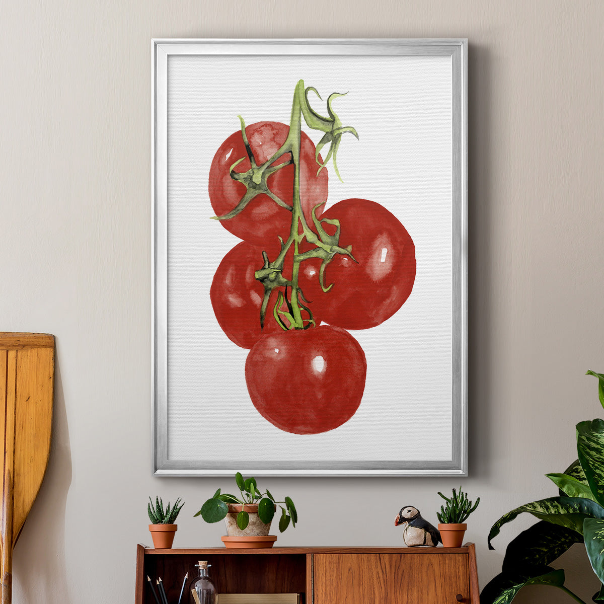 Watercolor Veggie IV - Modern Framed Canvas Print