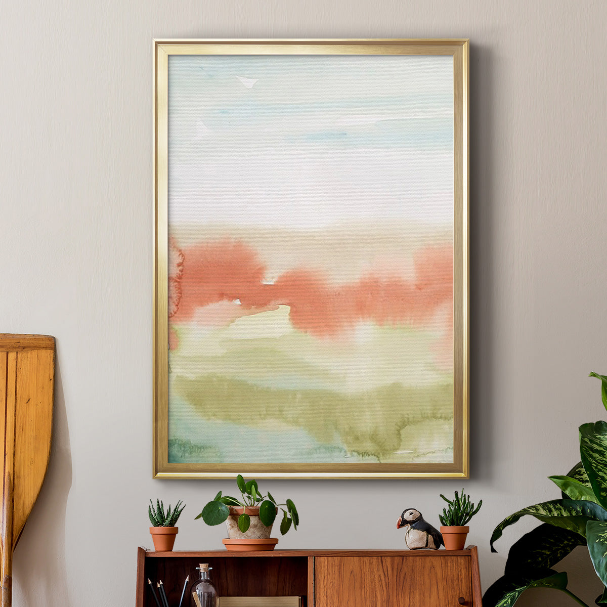Blushing Sunrise I - Modern Framed Canvas Print