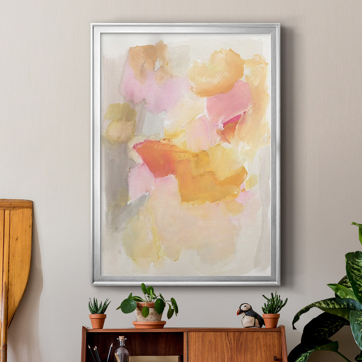 Warm Petals I - Modern Framed Canvas Print