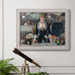 Iconic impressionist café bar scene by Édouard Manet in an ornate weathered white frame displayed in a light-toned interior setting.