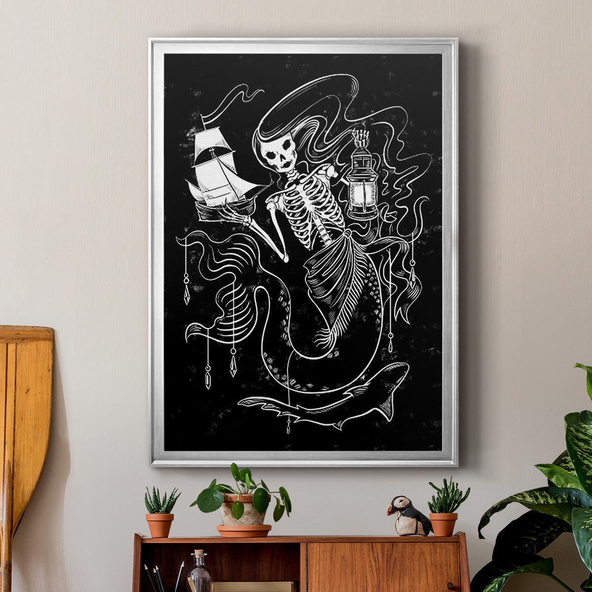 Pirate Mermaids I - Modern Framed Canvas Print