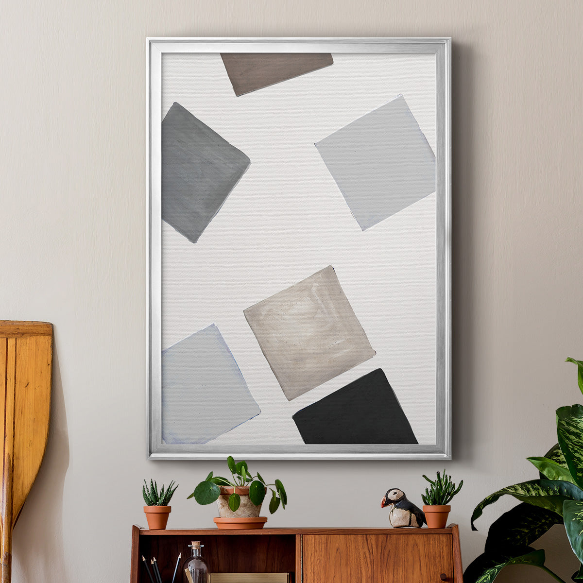 Block Encounter Revisit II - Modern Framed Canvas Print