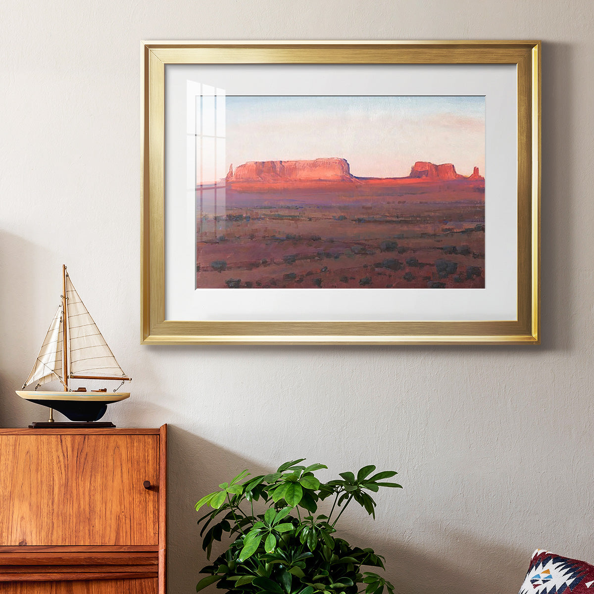 Red Rocks at Dusk I - Modern Framed Art Print