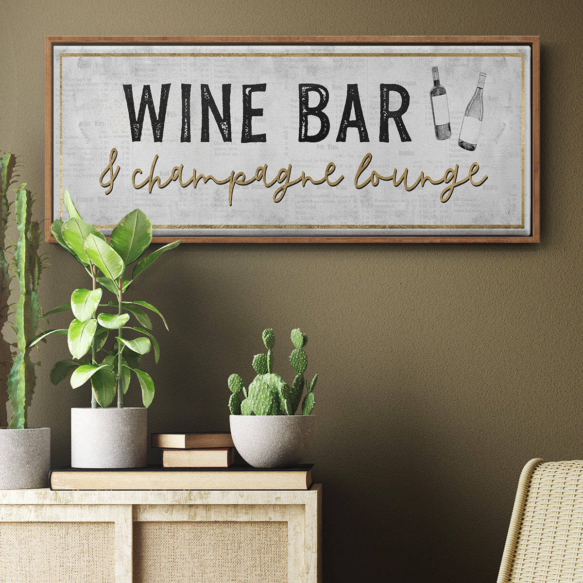 Champagne Lounge - Floater Framed Canvas Print