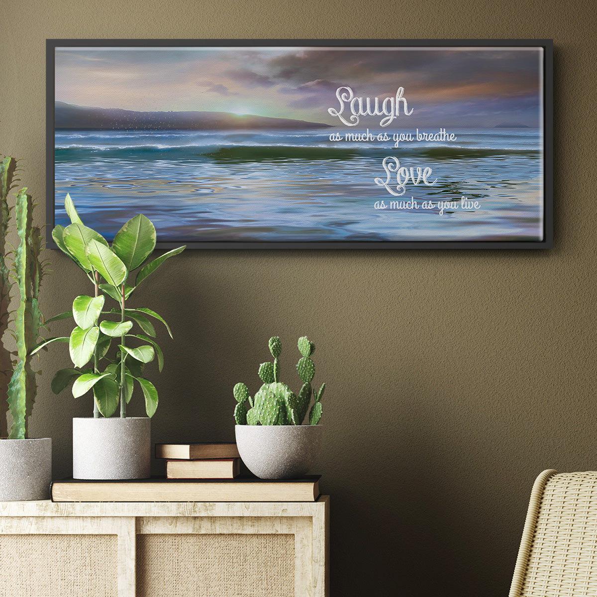 Laugh As Much - Floater Framed Canvas Print