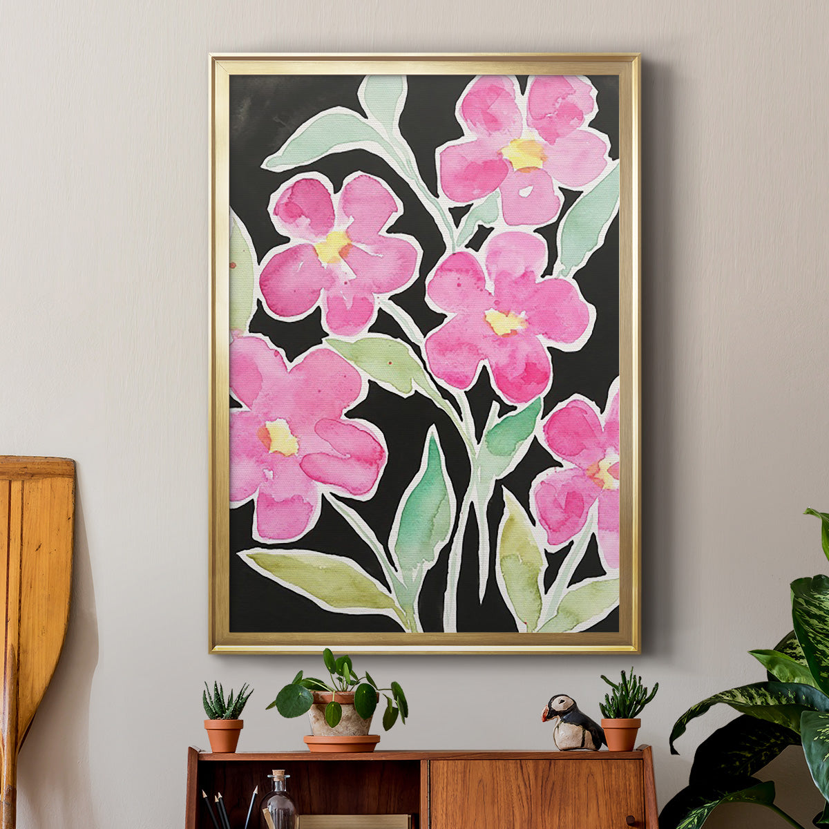 Floral Choir - Modern Framed Canvas Print