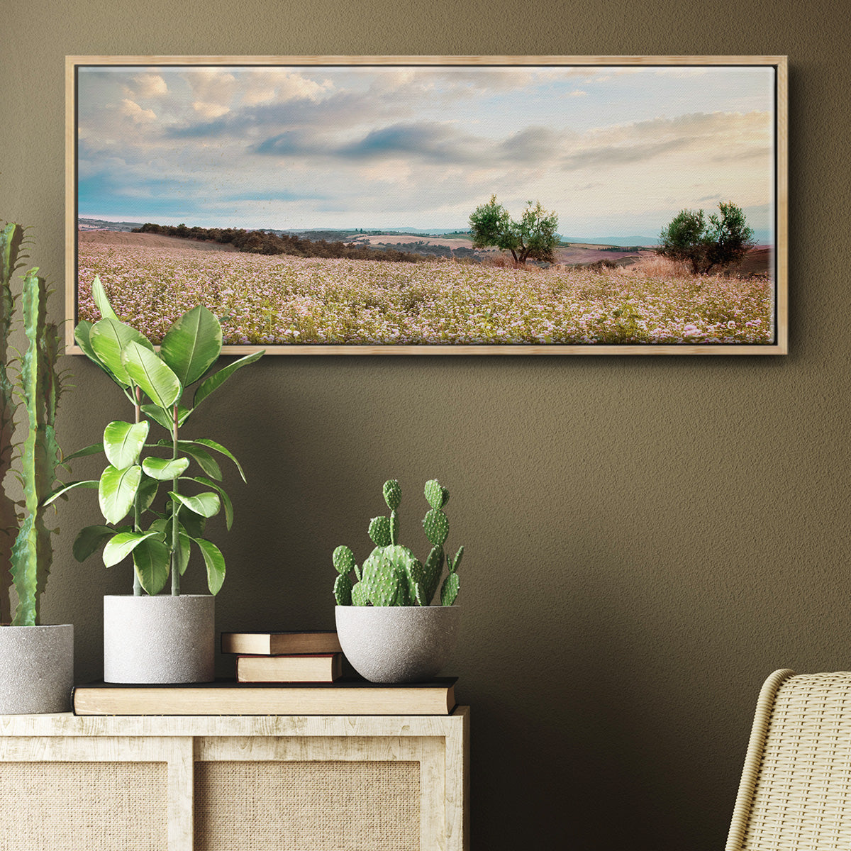 Tuscan Wildflowers - Floater Framed Canvas Print