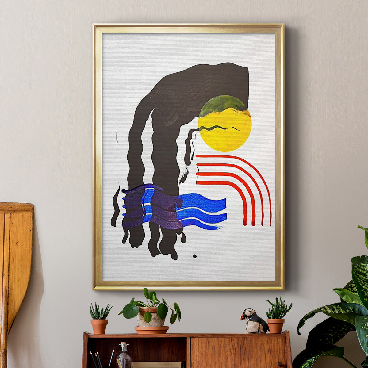 Shifting I - Modern Framed Canvas Print
