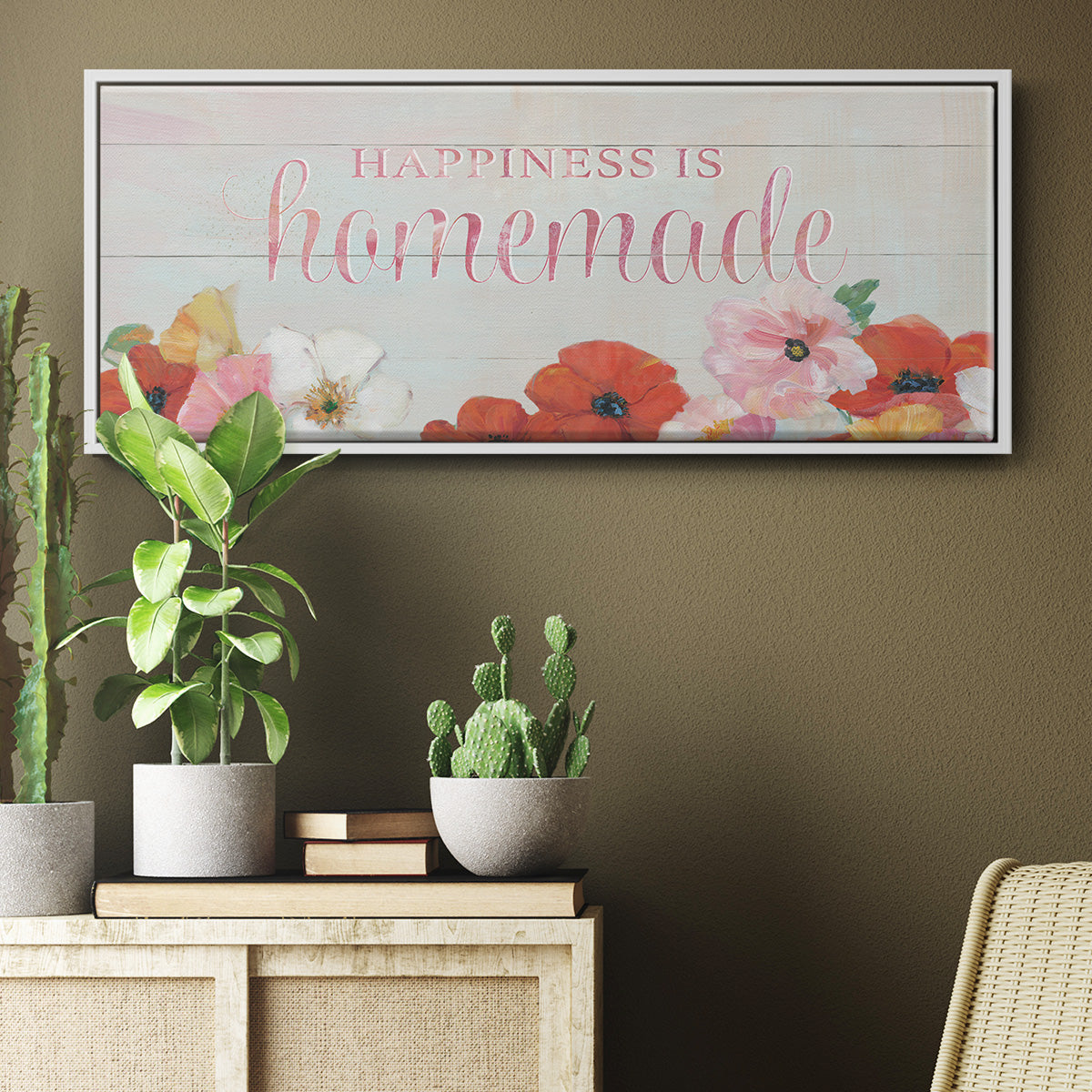 Happiness is Homemade - Floater Framed Canvas Print