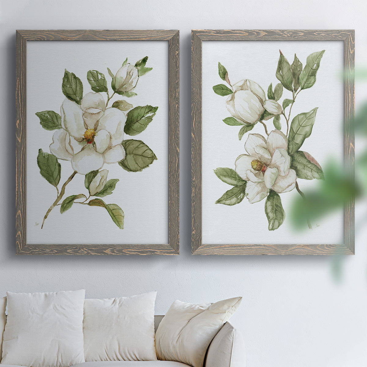 Magnolia Morning I - Premium Framed Canvas 2 Piece Set - Ready to Hang