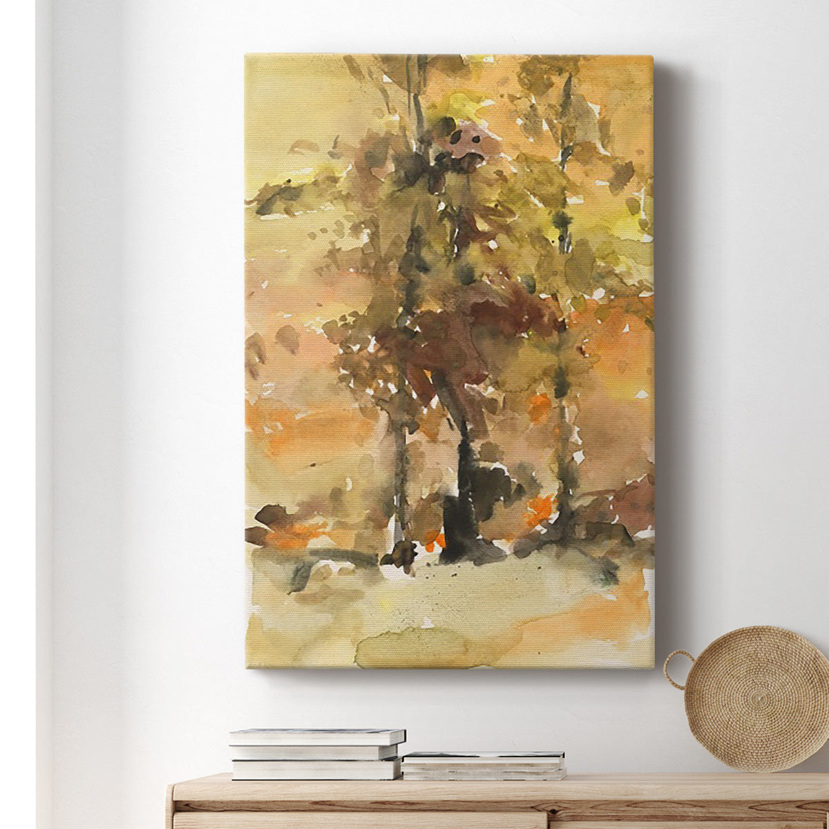 Fall Foliage Watercolor I Premium Gallery Wrapped Canvas - Ready to Hang