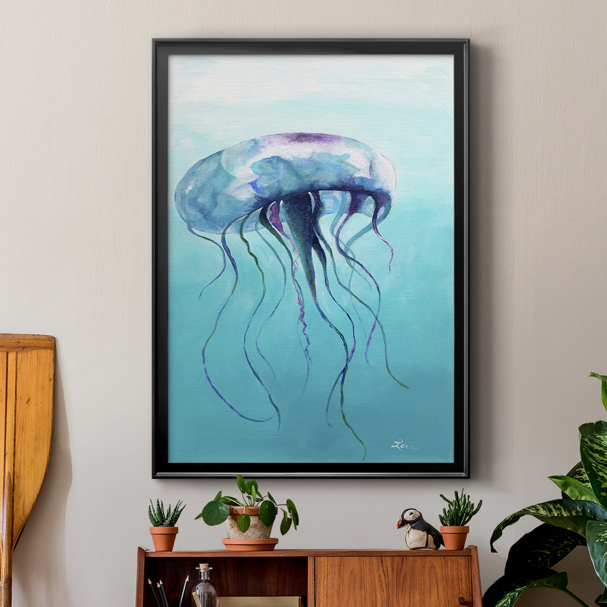 Jelly Fish - Modern Framed Canvas Print