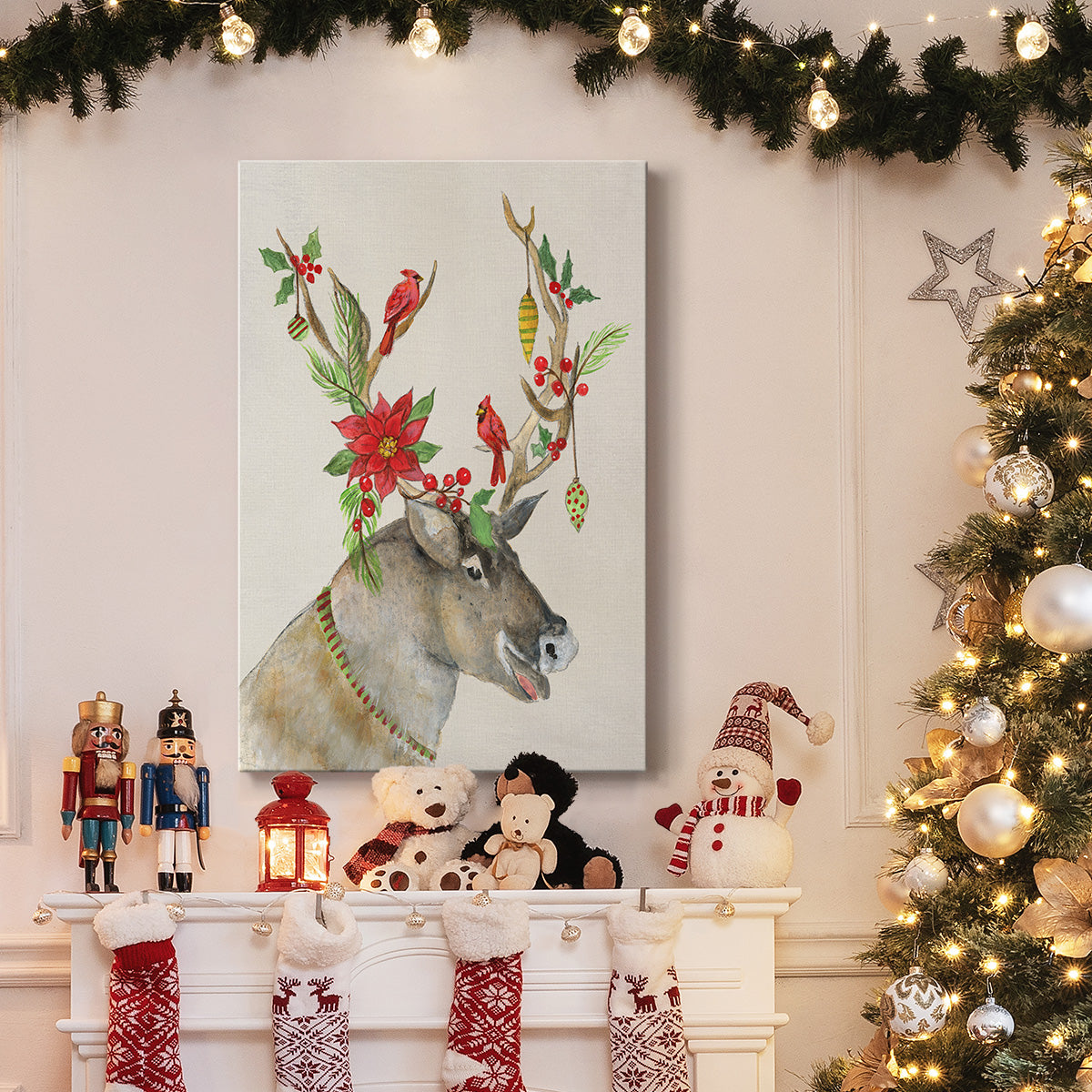 Playful Reindeer I - Gallery Wrapped Canvas