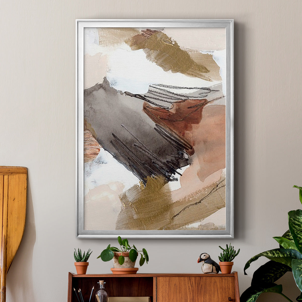 Antique Gold III - Modern Framed Canvas Print