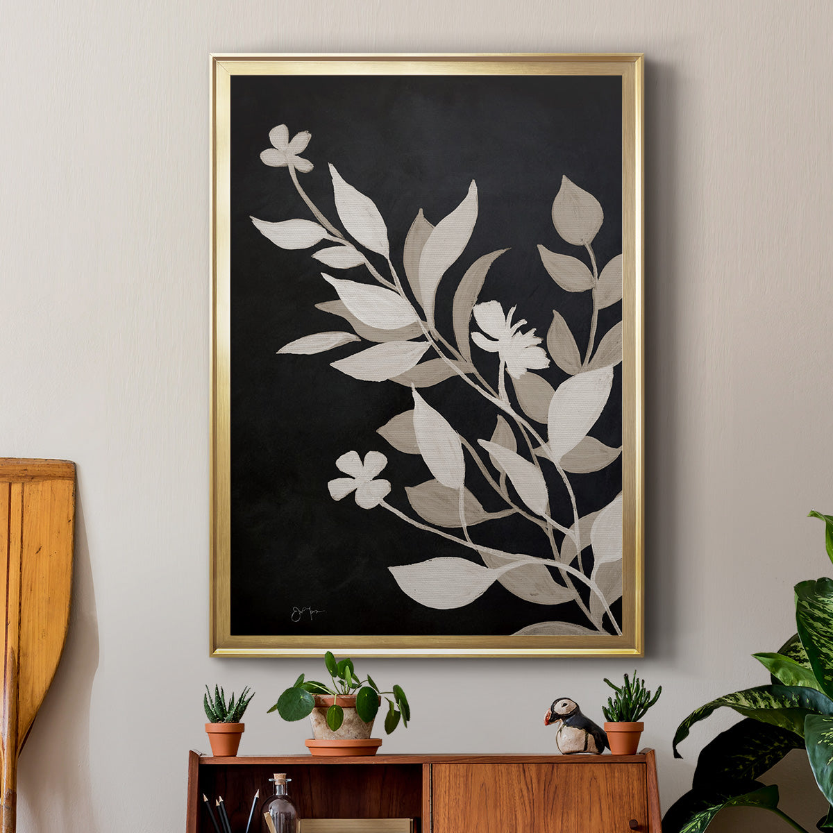 Midnight Silhouette II - Modern Framed Canvas Print