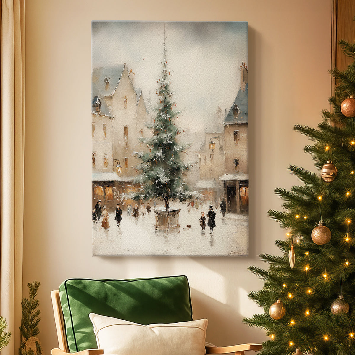 Tinsel-Gold Candle at Dawn - Canvas Art Print