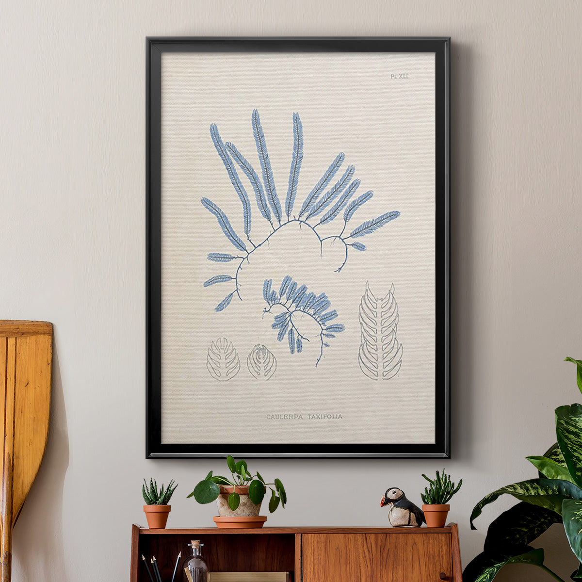 Blue Marine Algae II - Modern Framed Canvas Print