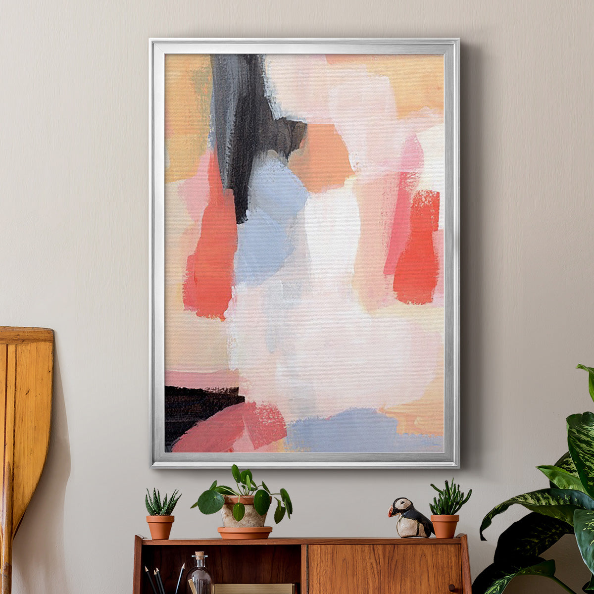 Aerial Scarlet II - Modern Framed Canvas Print