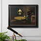 Impressionist domestic interior scene by Claude Monet in an ornate black frame with gilded inner detail displayed in a light-toned interior setting.