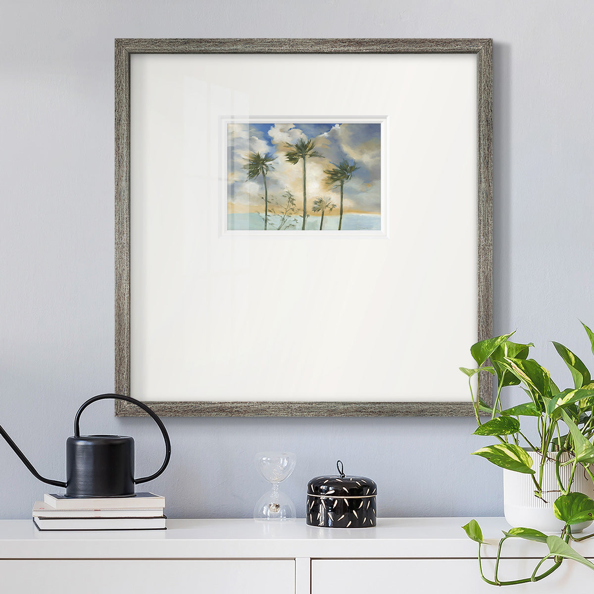 Palms in the Wind Premium Framed Print Double Matboard