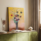 Canvas art print of a gentle floral arrangement with muted tones and smooth texture styled in a home decor setting.