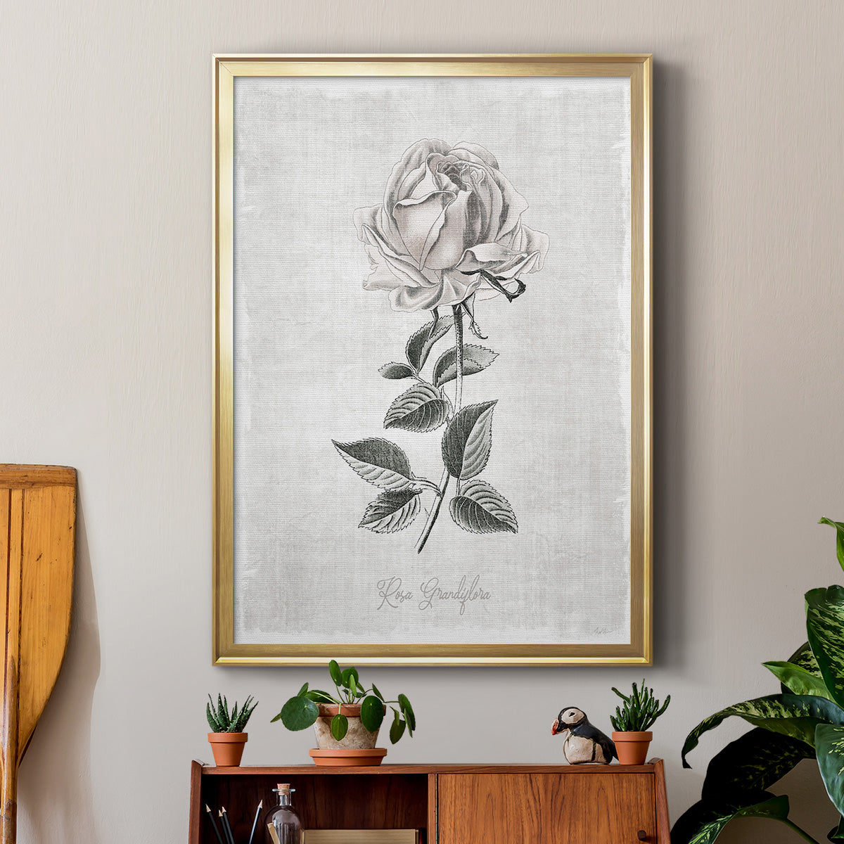 Vintage Botanical II - Modern Framed Canvas Print