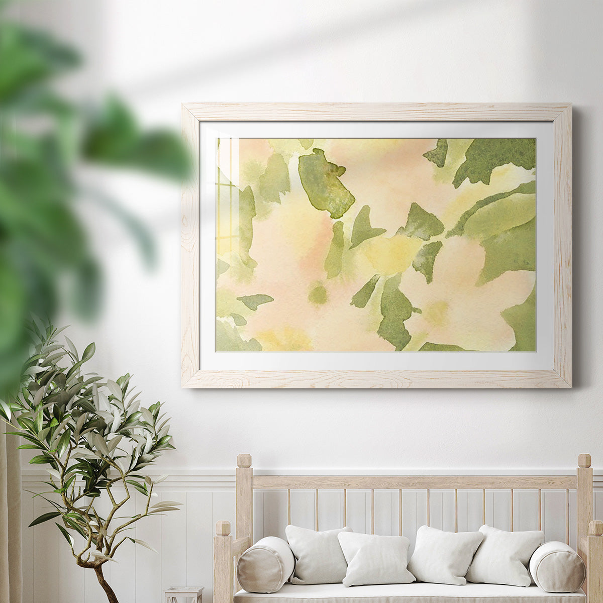 Verdant Floral Abstract I - Barnwood Framed Art Print