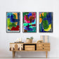 Brights Strokes I - Floater Framed Canvas Set