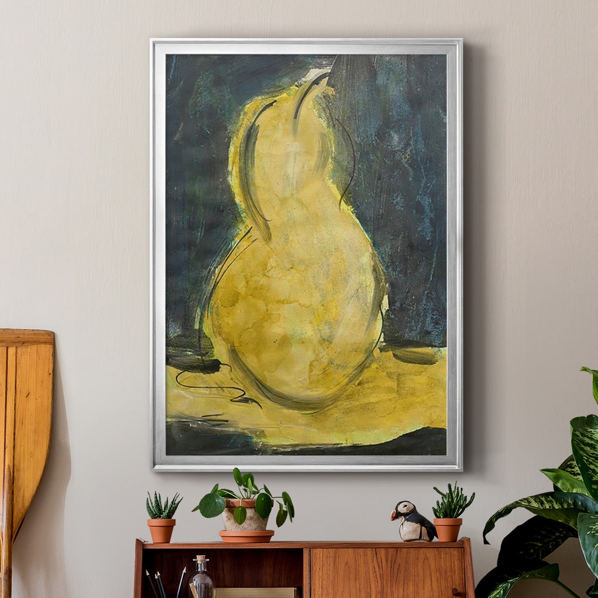 Urban Pear II - Modern Framed Canvas Print