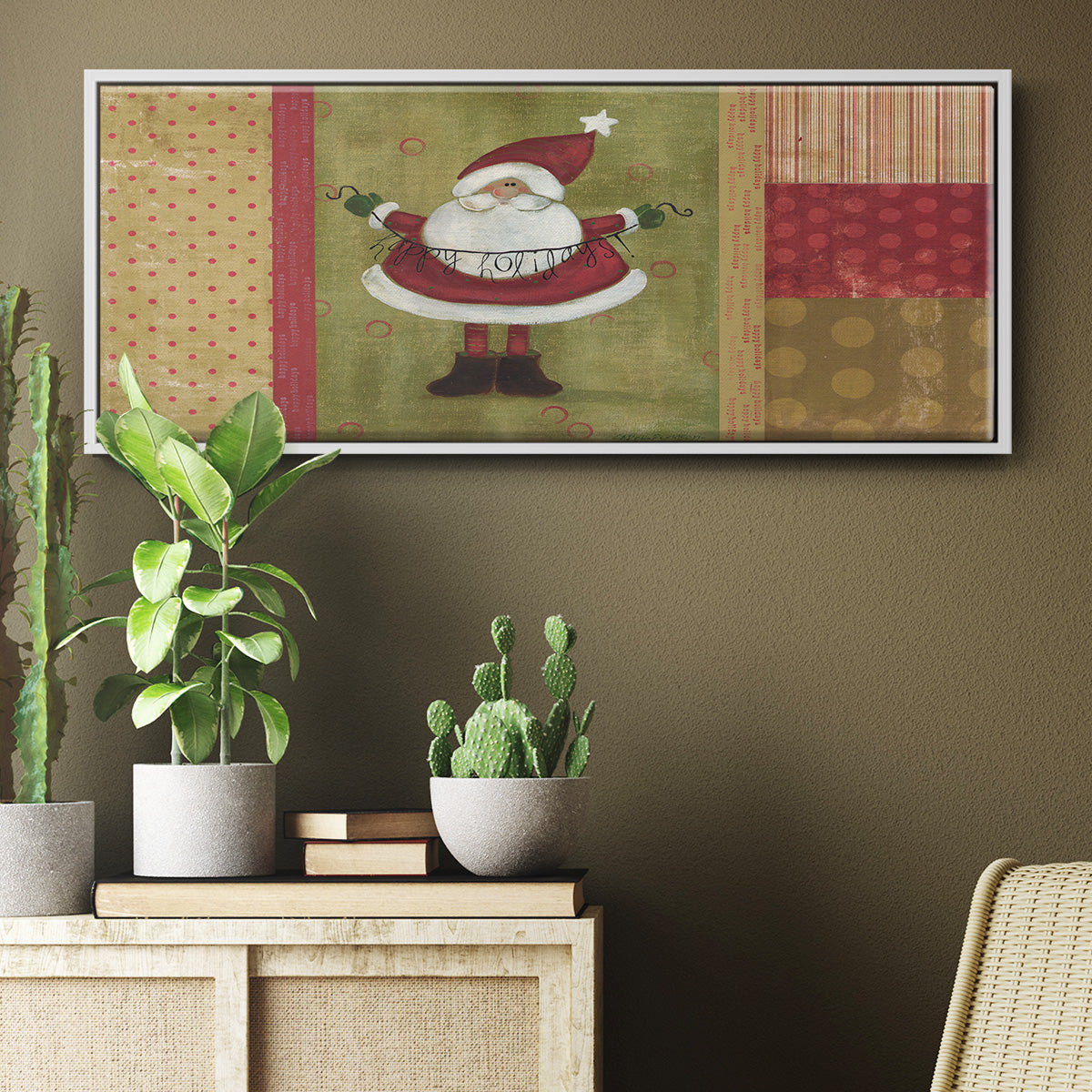 Holiday Santa - Floater Framed Canvas Print