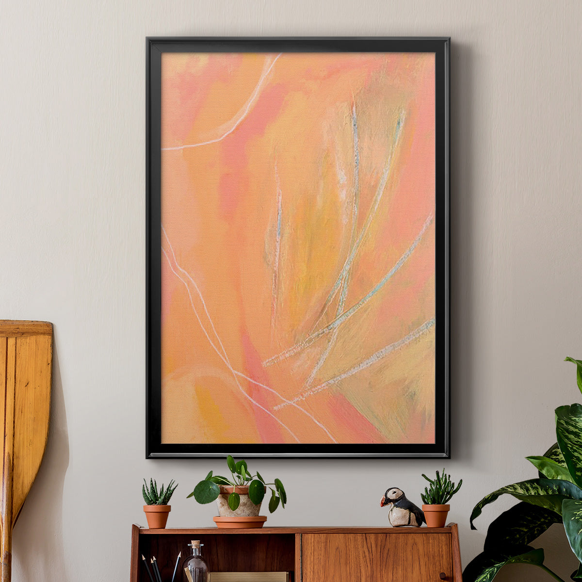 Peach Bliss II - Modern Framed Canvas Print