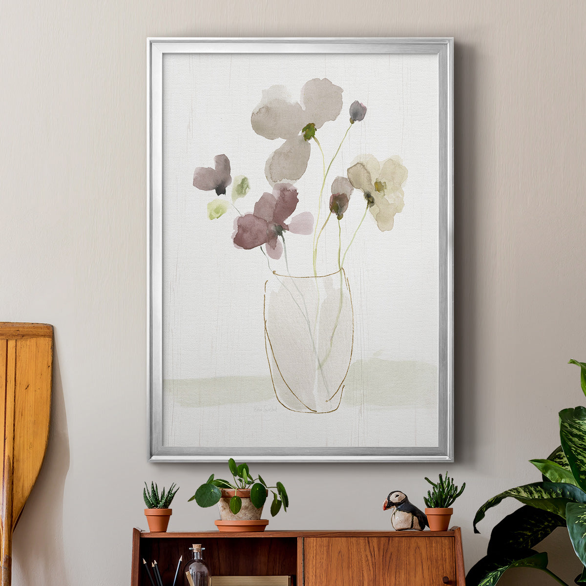 Choose Happy Bouquet II - Modern Framed Canvas Print