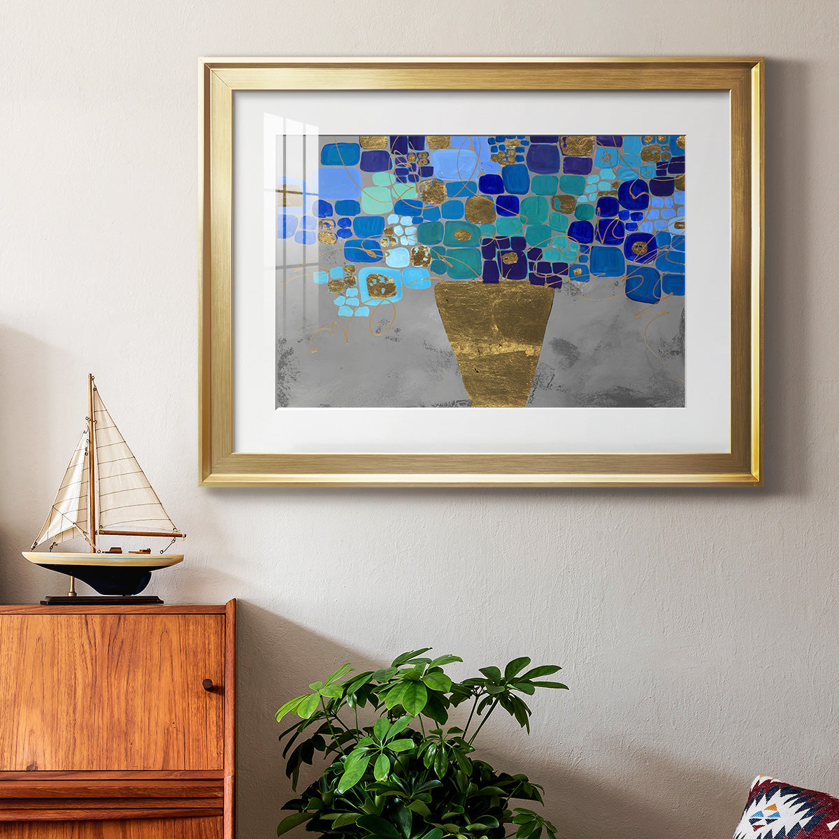 Blue Love - Modern Framed Art Print