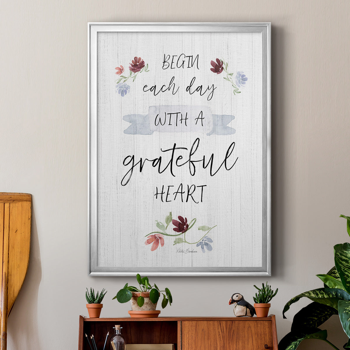 Grateful Heart - Modern Framed Canvas Print