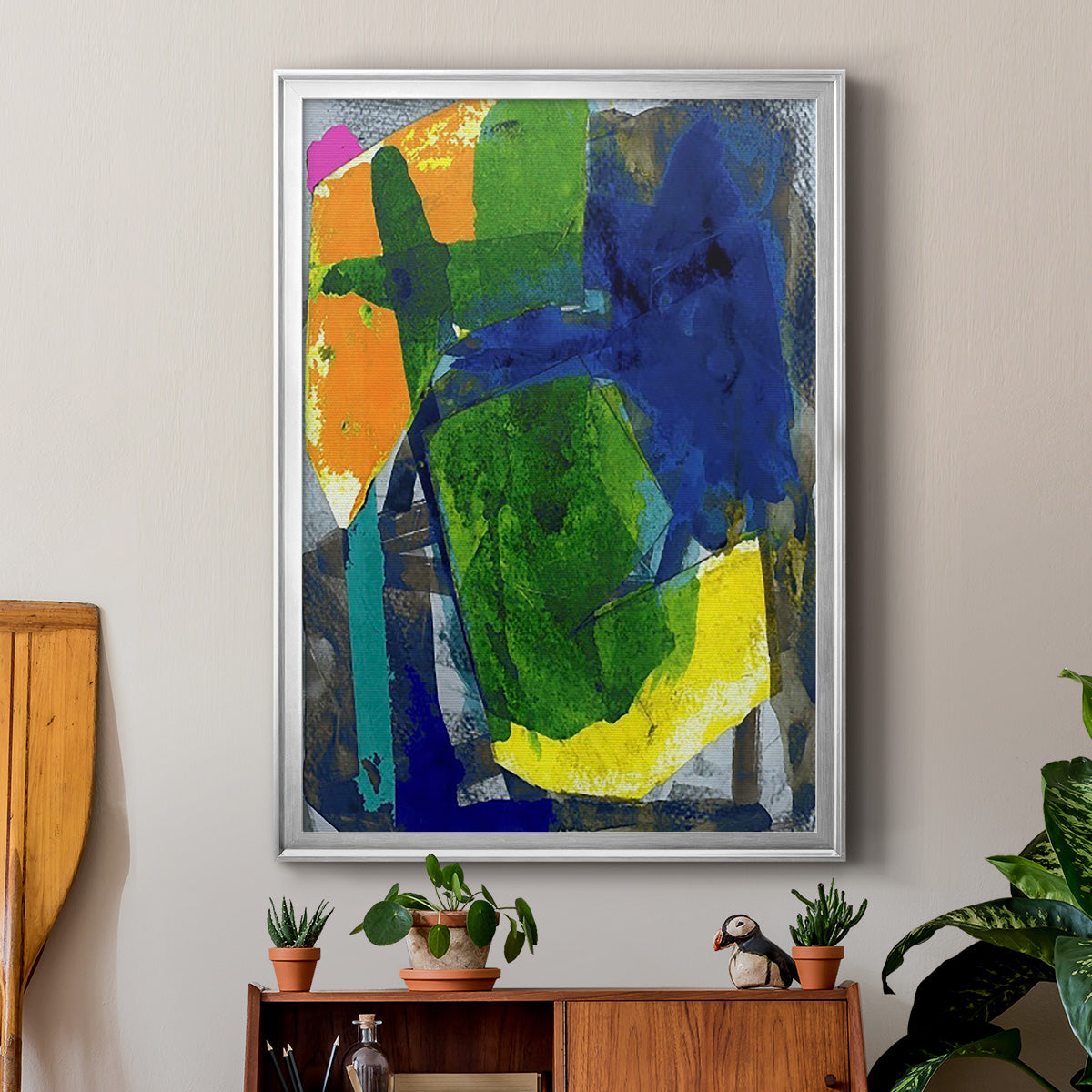 Brights Strokes I - Modern Framed Canvas Print