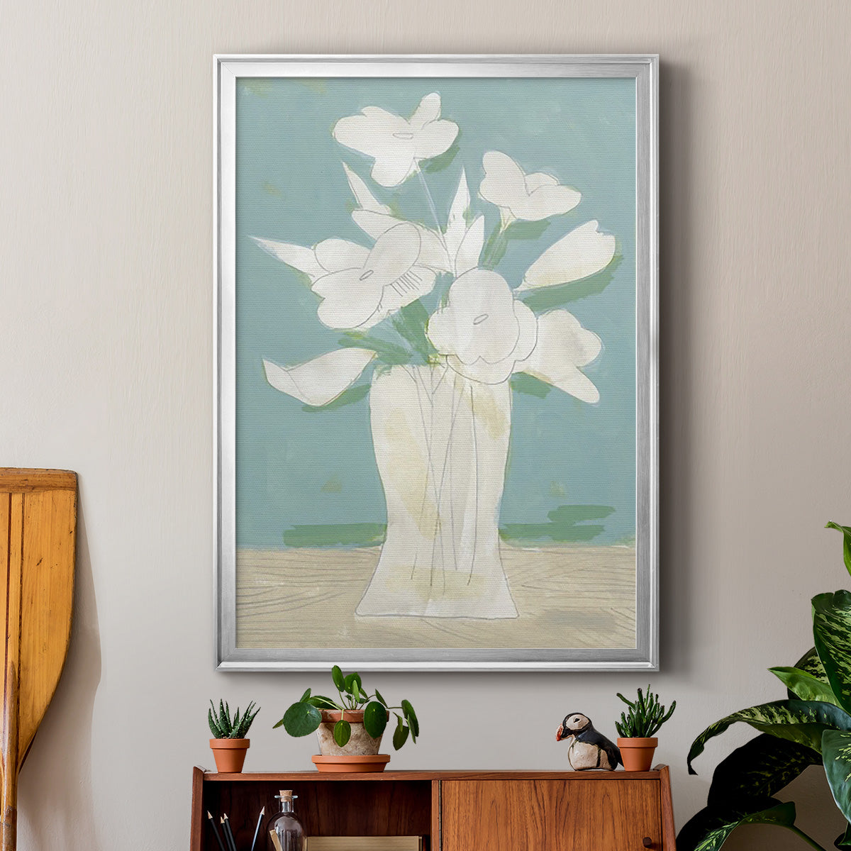 Muted Spring Arrangement I - Modern Framed Canvas Print