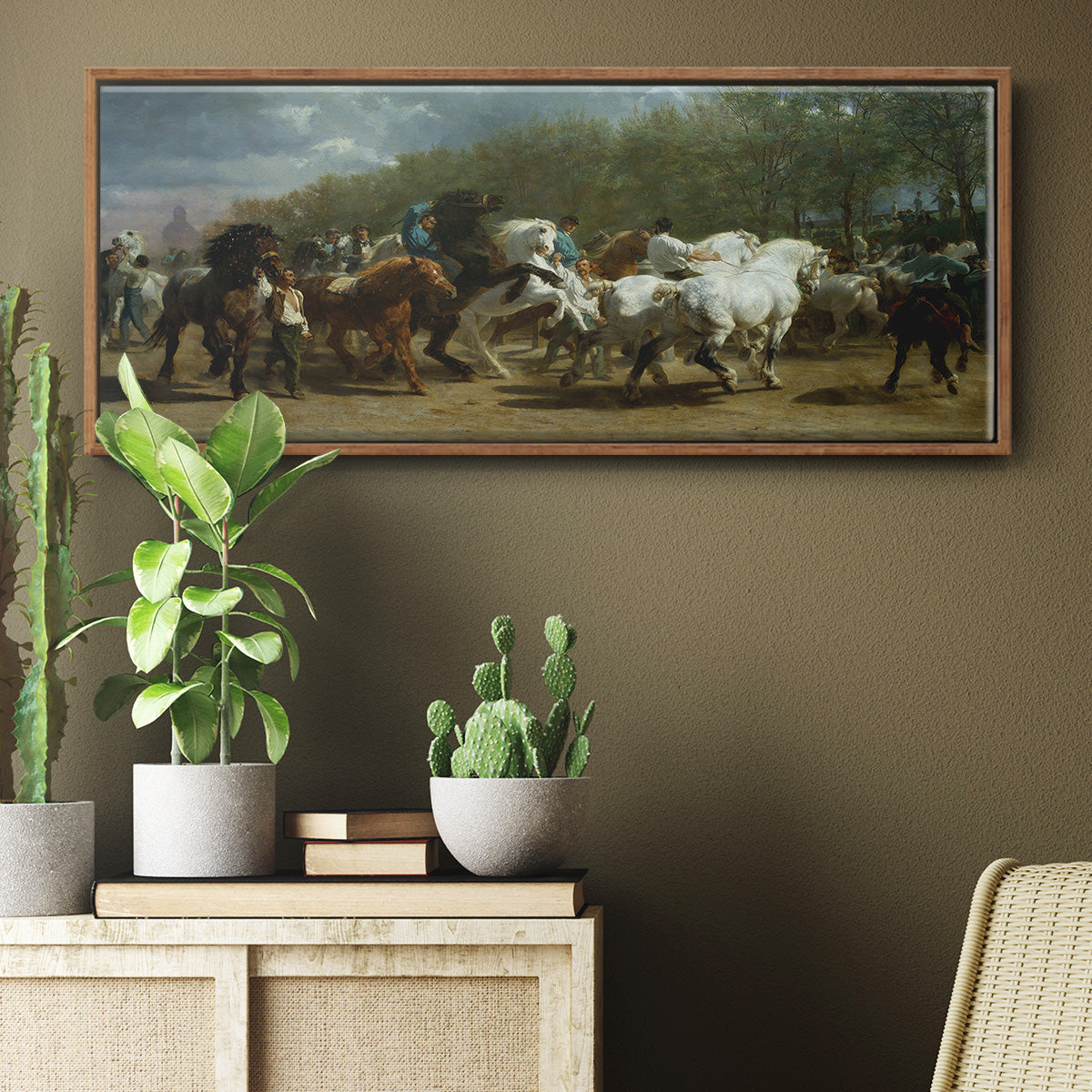 The Horse Fair - Floater Framed Canvas Print